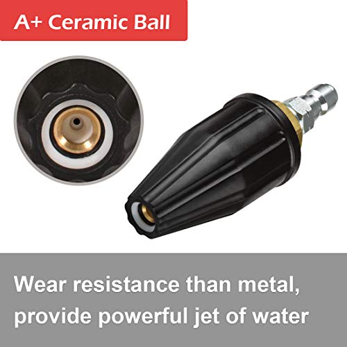 YAMATIC 4.0 GPM Turbo Rotating Spray Nozzle 360° Rotating Turbo 4000 PSI Max. 5000 PSI For Pressure Washer with 1/4" Quick Connector