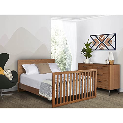 Evolur Stilnovo Mid Century 4-in-1 Convertible Crib in Sugarcane, Greenguard Gold Certified