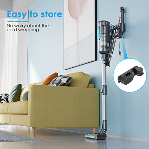 Oraimo Stick Vacuum, 600W Corded Stick Vacuum with LED Motorized Floor Brush, 6 in 1 Vacuum Cleaner with 29.5 Ft Cable, Powerful Vacuum for Middle-Pile Carpet, Marble, Hard Floor, Tile Cleaning