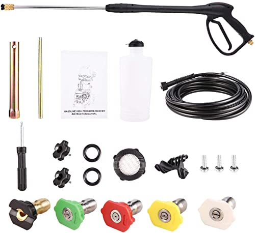 TEANDE Gas Pressure Washer 3200PSI 2.6 GPM Power Washer 7.0HP Commercial Heavy-Duty Washing Machine with 25ft Hose & 5 Nozzles, Black