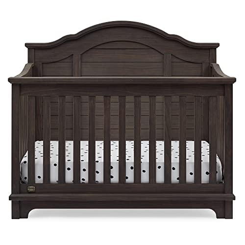 Simmons Kids Asher 6-in-1 Convertible Crib with Toddler Rail, Greenguard Gold Certified, Rustic Grey