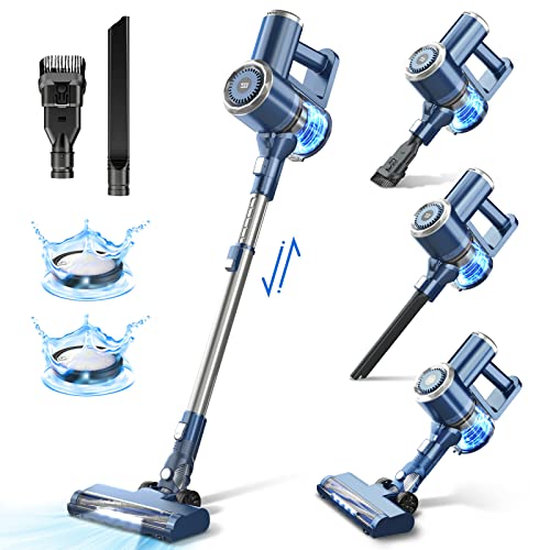 PRETTYCARE Cordless Vacuum Cleaner with LED Display, 20000Pa Stick Vacuum 4 in 1, Lightweight, Up to 35 Mins Runtime, for Hardwood Floor, Pet Hair, Perfect Cordless Stick Vacuum for Your Family, W200