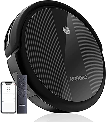 Robot Vacuum Cleaner, 2600Pa Strong Suction, Compatible with Alexa, App Control, Self Charging Robotic Vacuum, Clean Hard Floor, Low-Piled Carpet, Pet Hair, Slim, 2022 Upgrade AIRROBO P10 (Black)