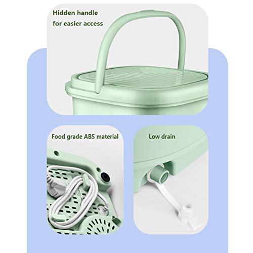 LXLTL Portable Mini Turbo Washing Machine, Folding Laundry Tub with Compact Ultrasonic Turbine Washer,Travel Washing Machine for Camping Apartments Dorms RV Business Trip,Pink
