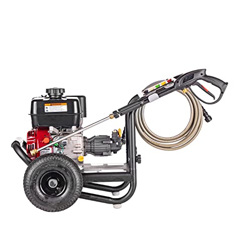 Simpson Cleaning MS61085 MegaShot 3400 PSI Gas Pressure Washer, 2.5 GPM, Kohler SH270, Includes Spray Gun and Extension Wand, 5 QC Nozzle Tips, 5/16-in. x 25-ft. MorFlex Hose, Black