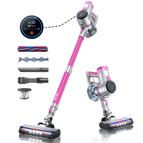 BuTure Cordless Vacuum Cleaner 400W 33Kpa Vaccumm-Cordless Carpet and Hard Floor Stick Vaccum with LED Touch Screen Detachable Battery 55 Min Runtime Household Lightweight for Home Pet Hair