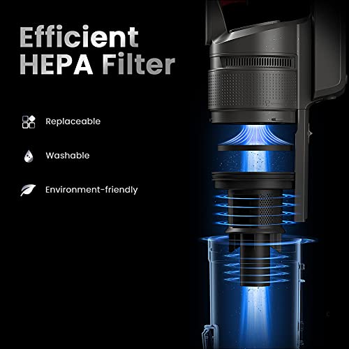 Cordless Vacuum Cleaner 20KPa 4 in 1 Stick Vacuum Cleaner with LED Display 40 Minutes Runtime Lightweight Vacuum for Pet Hair Carpet Hardwood Floor