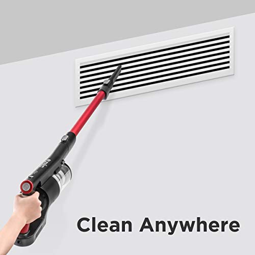 EUREKA Cordless Vacuum Cleaner, High Efficiency for All Carpet and Hardwood Floor LED Headlights, Convenient Stick and Handheld Vac, Basic Red