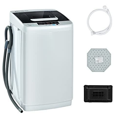 COSTWAY Full Automatic Washing Machine, 2-in-1 Portable Washer and Spin Combo with 10 Programs, 8.8lbs Capacity, Drain Pump and LED Display, Mini Laundry Washer for Apartment, RVs, Dorm