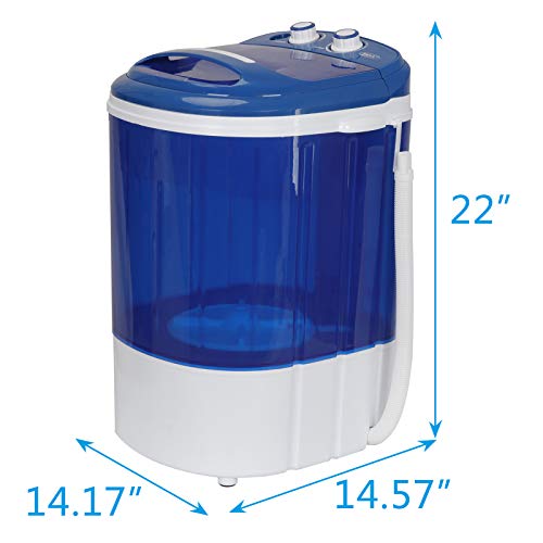 Saturnpower Portable Mini Washing Machine，Small Compact Laundry 9lbs Capacity Washer w/Spin Cycle Basket and Drain Hose Drum Washing Machine