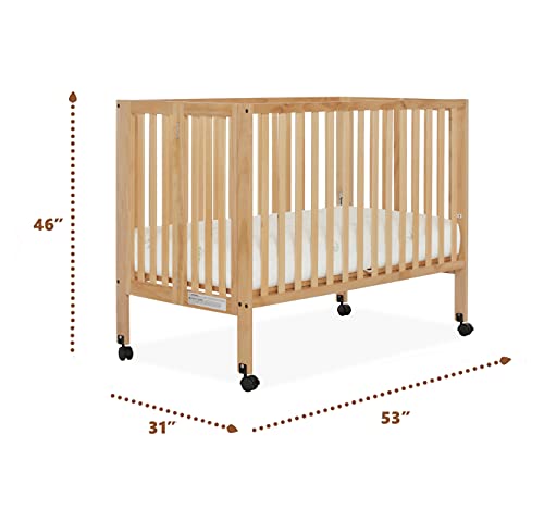 Dream On Me Quinn Full-Size Folding Crib, Natural