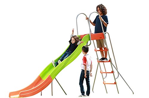 Outdoor Play Set Kids Slide: 10 ft Freestanding Climber, Swingsets, Playground Jungle Gyms Kids Love – Above Ground Pool Slide for Summer Backyard