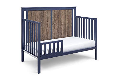 Suite Bebe Connelly 4 in 1 Convertible Crib in Midnight Blue with Vintage Walnut