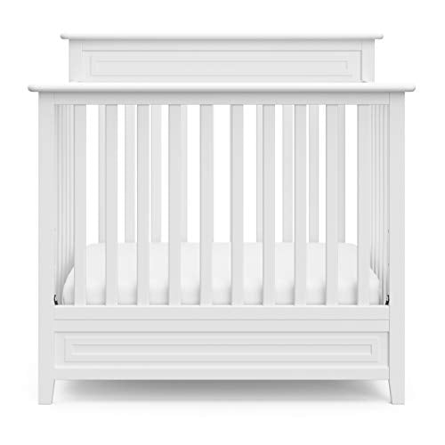 Storkcraft Petal 5-in-1 Convertible Mini Crib with Mattress, White