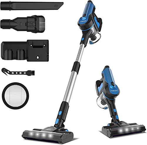 Cordless Vacuum Cleaner with LED Dsiplay, Up to 50min Runtime, 265W 25Kpa Suction Stick Vacuum, 2400mAh Rechargeable Battery Vacuum, 6 in 1 Lightweight Vacuum for Pet Hair Carpet Hard Floor