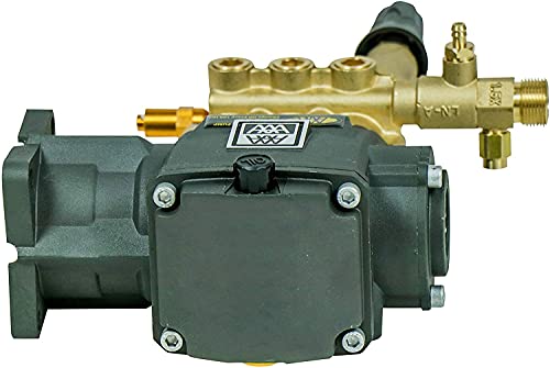 AAA 90036 Horizontal Triplex Plunger Replacement Pressure Washer Pump Kit, 3200 PSI, 2.8 GPM, 3/4" Shaft, Includes Hardware and Siphon Tube, for Industrial Gas Powered Machines, Black