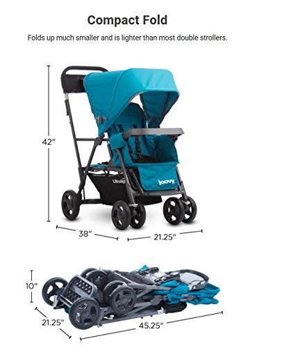 Joovy Caboose Ultralight Graphite Stroller, Sit and Stand, Tandem Stroller, Red