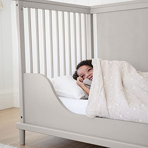 Storkcraft Timeless 5-in-1 Convertible Crib with Bonus - Transforms into Playhouse - Converts to Toddler Bed, Full-Size Bed Mattress Not Included, Brushed Fog
