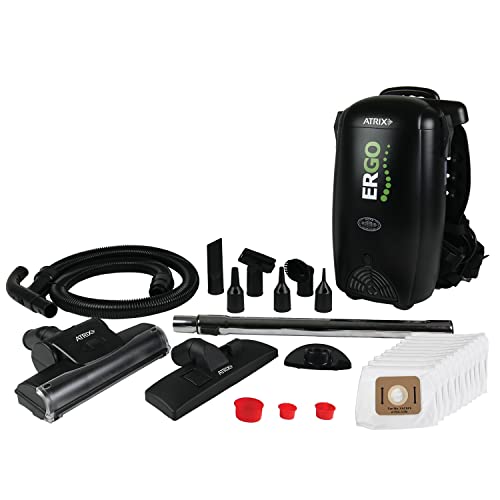 Atrix HEPA Backpack Vacuum, Premium Bundle, Black