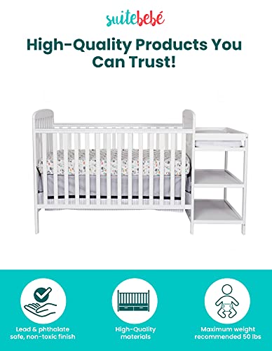 Suite Bebe Ramsey 3 in 1 Convertible Crib and Changer in White