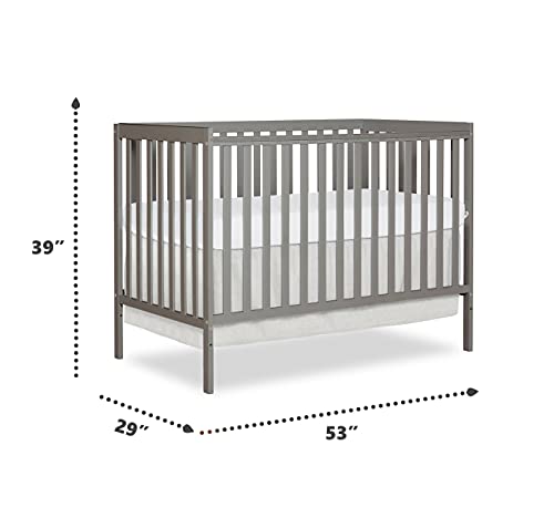 Dream On Me Synergy 5-in-1 Convertible Crib in Cool Grey, Greenguard Gold Certified