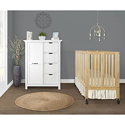 Dream On Me Quinn Full-Size Folding Crib, Natural