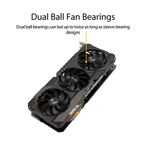ASUS TUF Gaming NVIDIA GeForce RTX 3070 OC Edition Graphics Card- PCIe 4.0, 8GB GDDR6, HDMI 2.1 , DisplayPort 1.4a, Dual Ball Fan Bearings