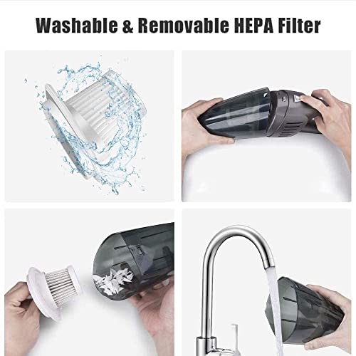 KOVEBBLE Portable Cordless Car Handheld Vacuum Cleaner, Strong Suction 8000PA, High Power 120W, Wet & Dry Use, Quick Cleaning for Vehicle, House, Office