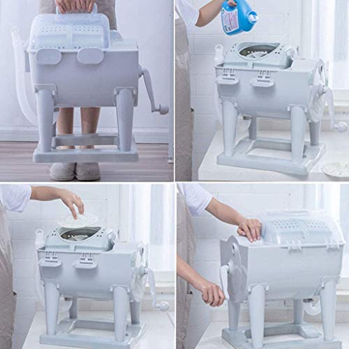CHLXI 2020 Portable Non-Electric Manual Washing Machine,Hand-Operated Cranking Rotary Mini Washer Dryer Compact Design for Apartments, Hotel,Dormitory,Camping Dorms College Rooms Laundry Alternative