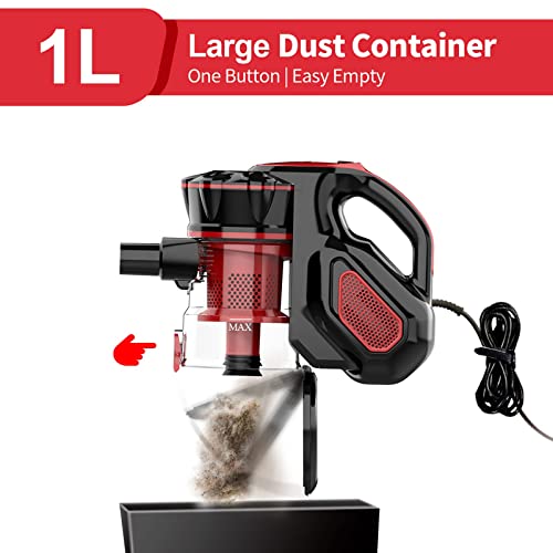 Corded Stick Vacuum Cleaner, INSE Stick Vacuum Cleaner Corded I5, 600W Powerful Vacuum Cleaner for Pet Hair Hardwood Floor Home