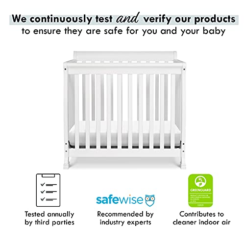 DaVinci Kalani 4-in-1 Convertible Mini Crib in White, Greenguard Gold Certified