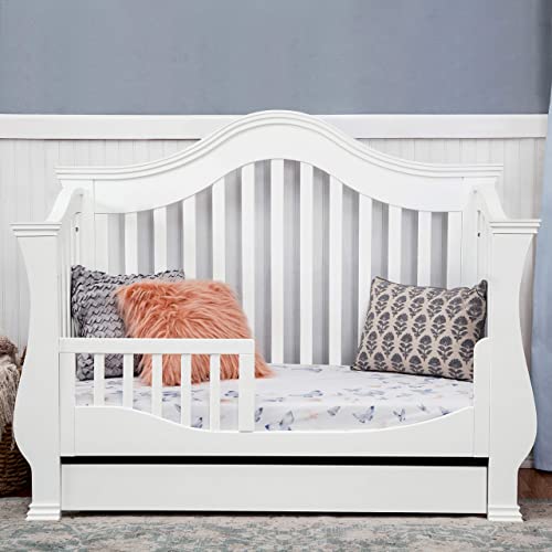 Million Dollar Baby Classic Ashbury 4-in-1 Convertible Crib with Toddler Bed Conversion Kit in White, Greenguard Gold Certified