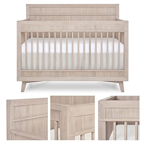 Evolur Loft Antilia Mid-Century 4-in1 Crib in Sand Castle Oak