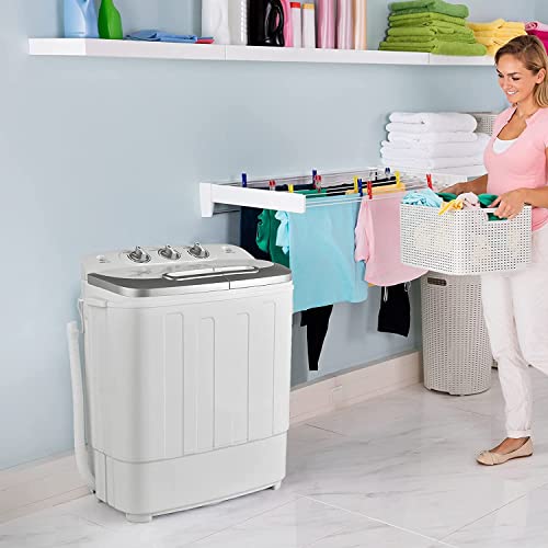 MamaHome DF-X3636-White w/Wash and Spin Cycle, Built-in Gravity Drain, XPB36-1288B36-White, White