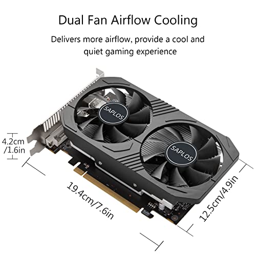 SAPLOS AMD Radeon RX 560 Graphics Card,4GB,GDDR5,128-Bit,DisplayPort/HDMI/DVI,PCI Express 3.0 x8, Computer GPU,PC Video Card for Gaming,2X Cooling Fans,Support 4K,DirectX 12