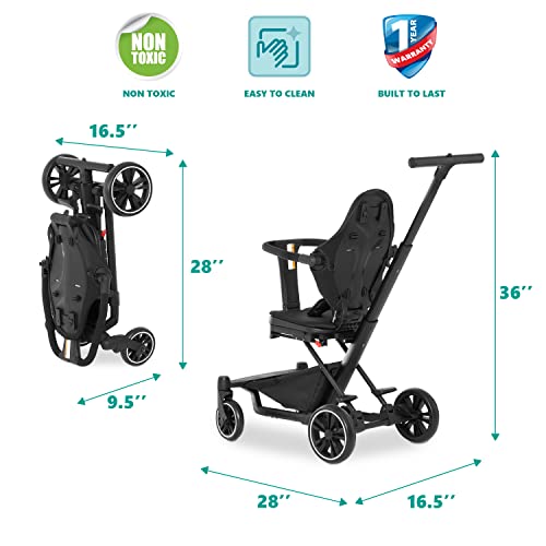 Dream On Me Drift Rider Stroller in Black, Sturdy Design, 360 Angle Rotation, Compact Folding, Soft Ride Wheels