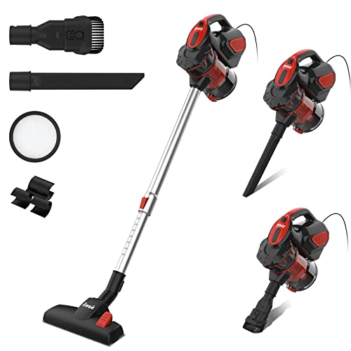 Corded Stick Vacuum Cleaner, INSE Stick Vacuum Cleaner Corded I5, 600W Powerful Vacuum Cleaner for Pet Hair Hardwood Floor Home