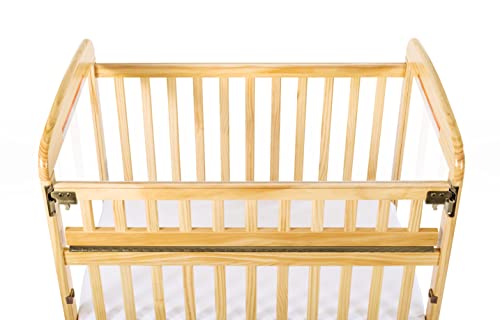 Child Craft Avery SafeAccess Portable Compact Wood Daycare Crib with Casters