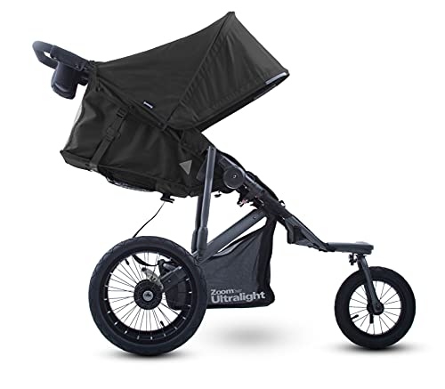 Joovy Zoom 360 Ultralight Jogging Stroller, Large Canopy, Lightweight Jogger, Extra Large Air Filled Tires, Black