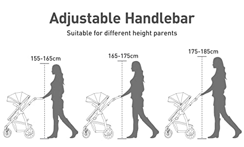 HAGADAY Baby Stroller, Infant Stroller with Reversible Seat, Newborn Stroller with Canopy，Baby Bassinet Stroller (Blue)