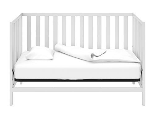 Storkcraft Pacific 4-in-1 Convertible Crib -(White) – Converts from Baby Crib to Toddler Bed, Daybed and Full-Size Bed, Fits Standard Full-Size Crib Mattress, Adjustable Mattress Support Base
