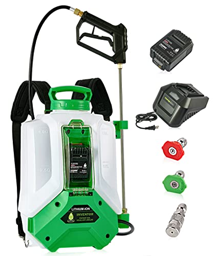 ALIENTABI 4.9Ah Battery Powered Backpack Sprayer 4 Gallon, Doubled The Capacitance, Equipped with a Big Pump, Ultra-Long Power Supply Lithium Battery Waterproof Sprayer for Spraying, Cleaning
