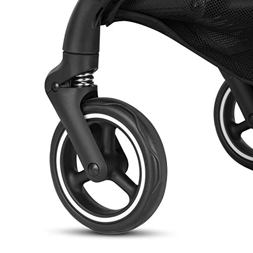 CYBEX Beezy Stroller, Lightweight Baby Stroller, Compact Fold, Compatible with All CYBEX Infant Seats, Stands for Storage, Easy to Carry, Multiple Recline Positions, Travel Stroller, Deep Black