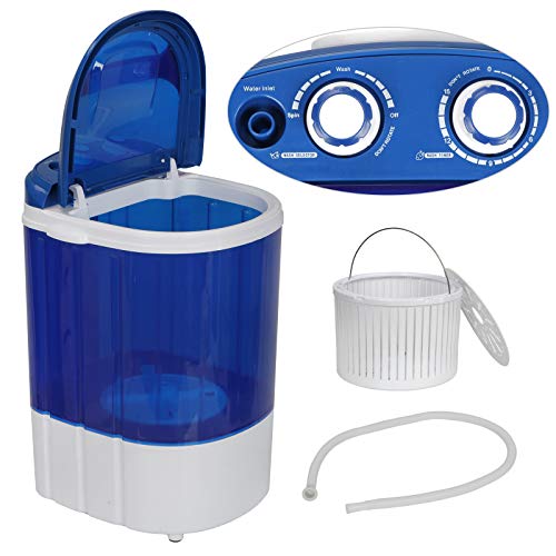 Saturnpower Portable Mini Washing Machine，Small Compact Laundry 9lbs Capacity Washer w/Spin Cycle Basket and Drain Hose Drum Washing Machine