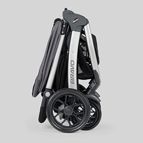 Chicco Bravo 3-in-1 Trio Travel System, Bravo Quick-Fold Stroller with Top-Rated KeyFit 30 Infant Car Seat and Base, Car Seat and Stroller Combo | Camden/Black