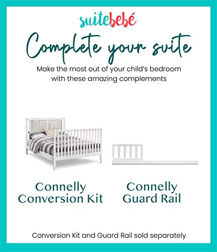 Suite Bebe Connelly 4 in 1 Convertible Crib in White with Rockport Gray Wood