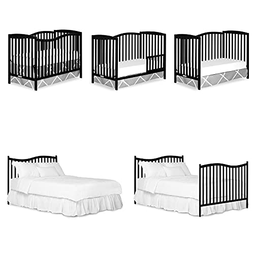 Dream On Me Chelsea 5-in-1 Convertible Crib, Black