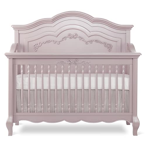 Evolur Aurora 5-in-1 Convertible Crib, Dusty Rose, Greenguard Gold Certified