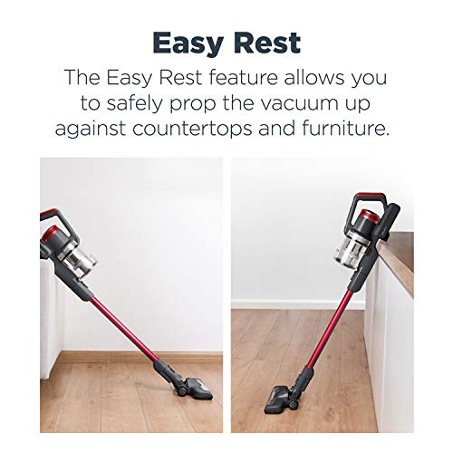 Eureka RapidClean Pro LED Headlights, Efficient Cleaning with Powerful Motor Lightweight Cordless Vacuum Cleaner, Convenient Stick and Handheld Vac, Red