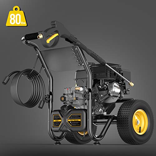 Heavy-Duty Gas Pressure Washer, 3600PSI at 2.7GPM Power Washer, 30-feet Hose, Black